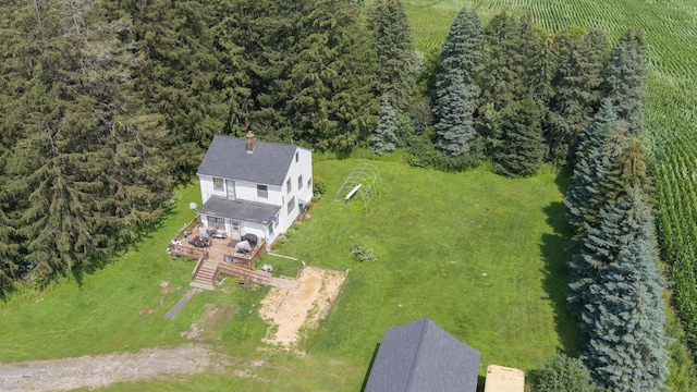 aerial view with a rural view