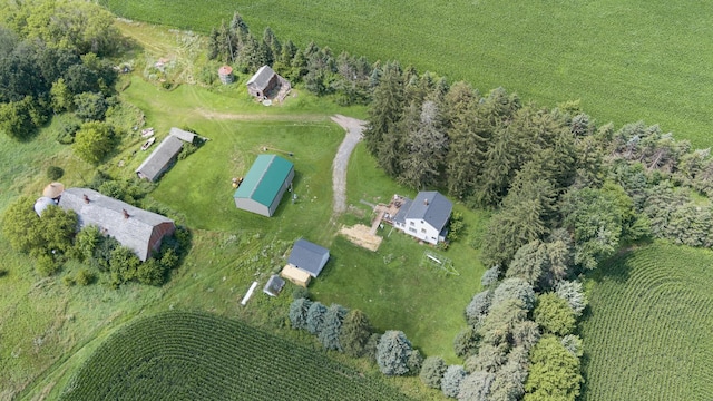 aerial view with a rural view