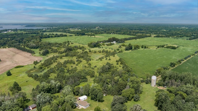 bird's eye view featuring a rural view