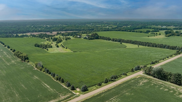 drone / aerial view featuring a rural view