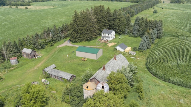 aerial view featuring a rural view