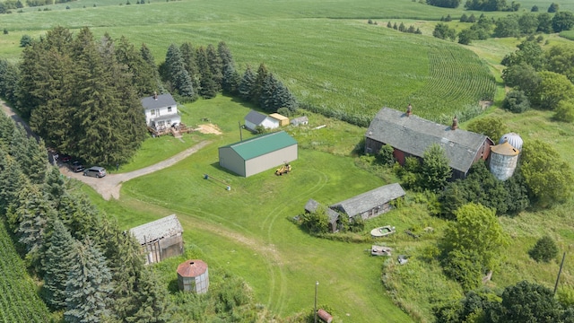 aerial view featuring a rural view