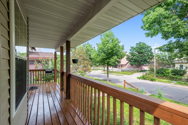 wooden deck featuring a porch