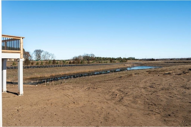 view of yard with a water view