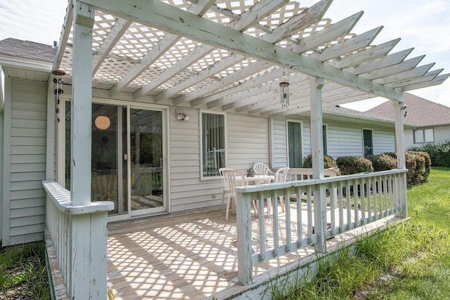 exterior space with a pergola