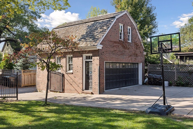 view of home's exterior with a garage