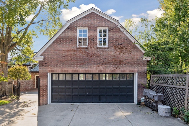 view of garage