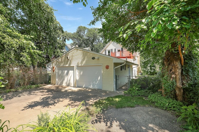 view of garage