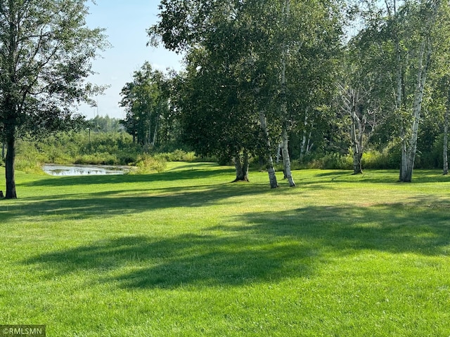 surrounding community featuring a yard and a water view