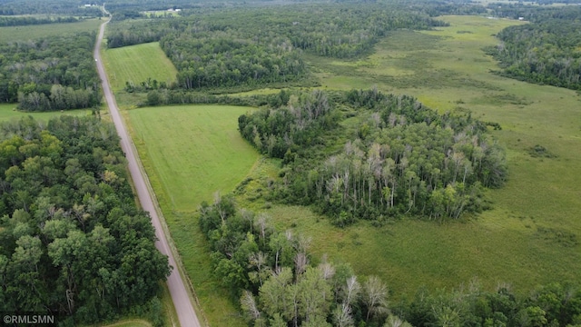 aerial view featuring a rural view