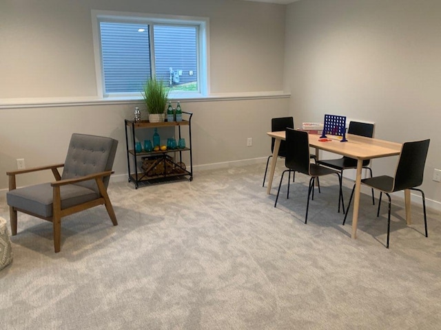 view of carpeted home office