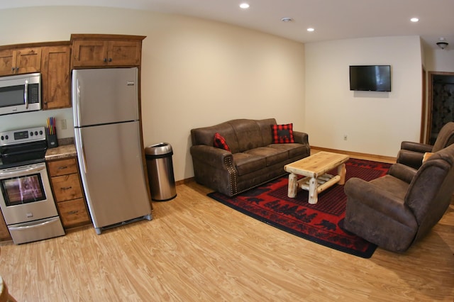 living room featuring light hardwood / wood-style floors