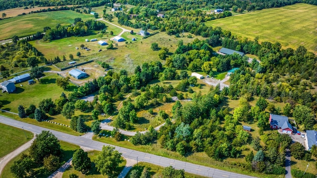 aerial view featuring a rural view