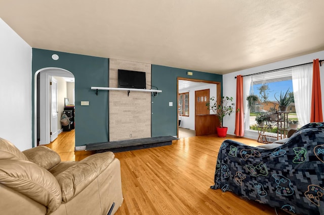 living room featuring light hardwood / wood-style flooring