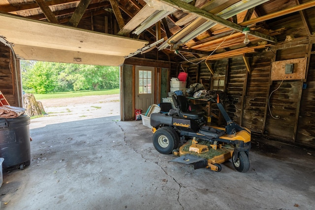 view of garage