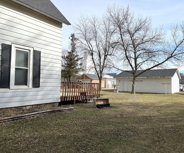 view of yard featuring a deck