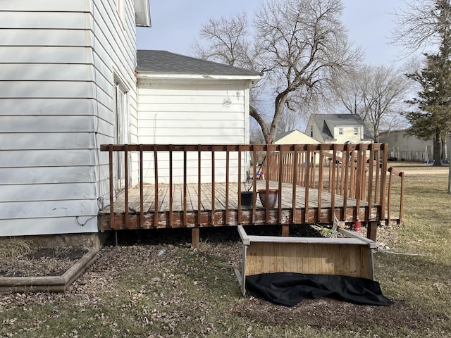 deck with a lawn