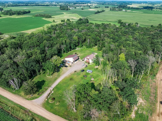 bird's eye view with a rural view