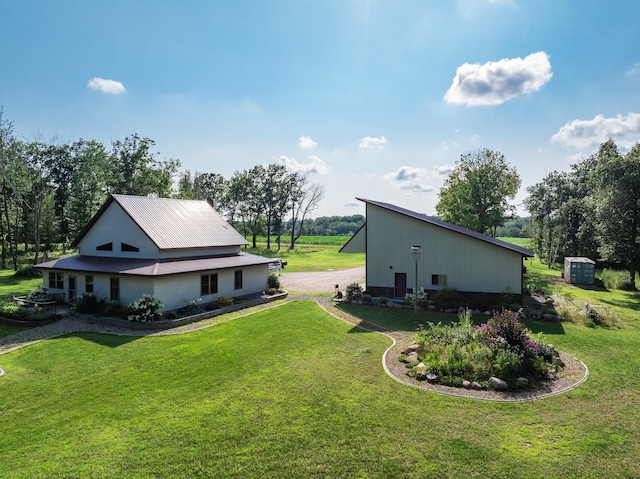 view of property exterior featuring a lawn