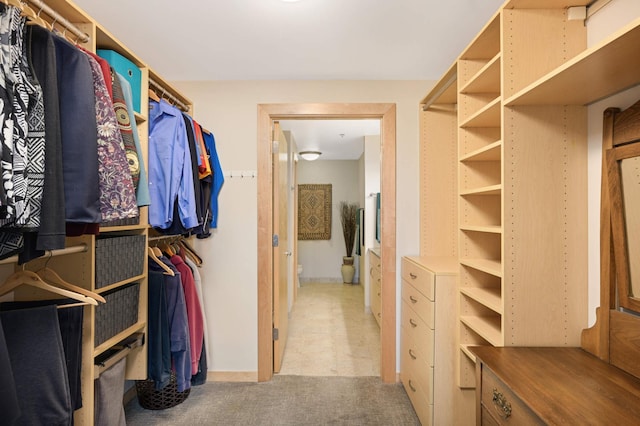 view of walk in closet