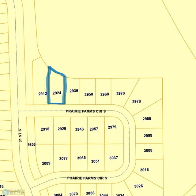 2924 Prairie Farms Cir S, Fargo ND, 58104 land for sale