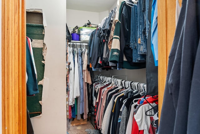 view of walk in closet
