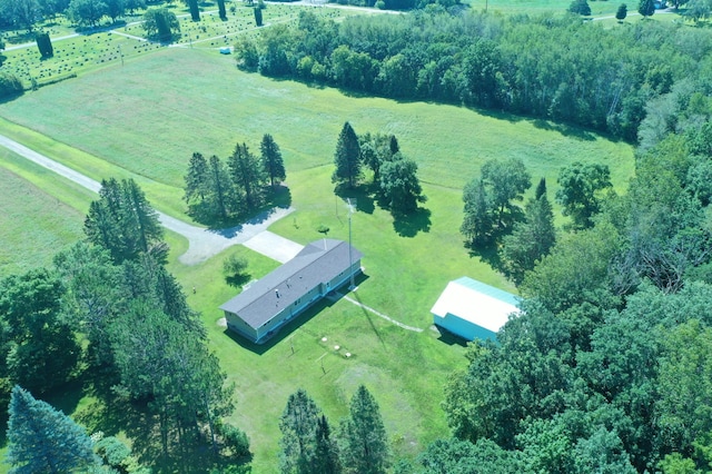 aerial view featuring a rural view