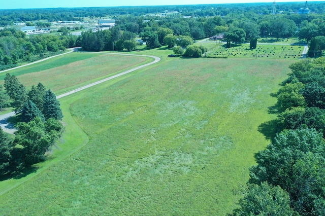 aerial view featuring a rural view