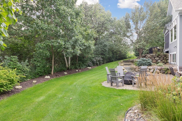 view of yard with a patio area