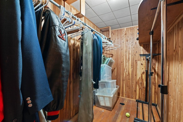 walk in closet featuring wood-type flooring