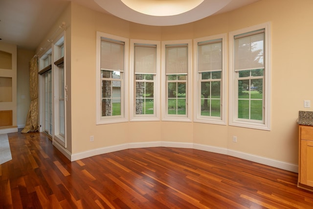 interior space with dark hardwood / wood-style floors and plenty of natural light