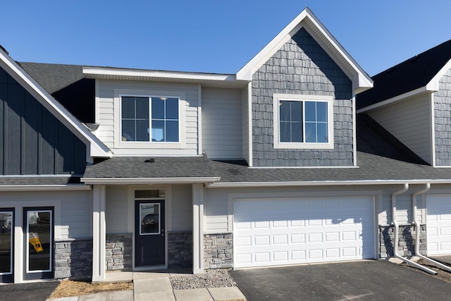 view of front of house with a garage