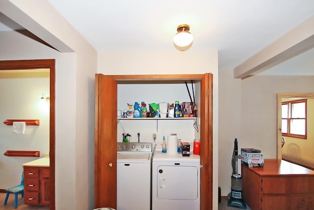 laundry area with washer and dryer