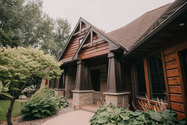 exterior space with covered porch