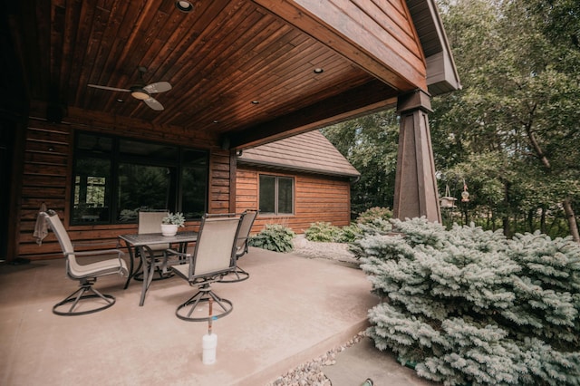 view of patio / terrace with ceiling fan