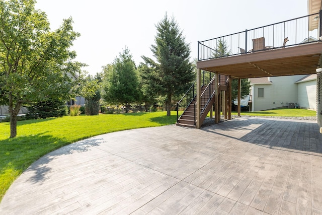 view of patio with a wooden deck