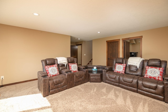 view of carpeted cinema room