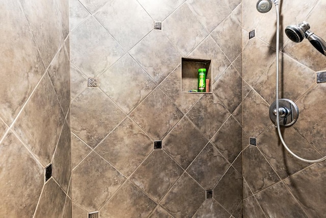 interior details with tiled shower