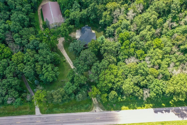 bird's eye view with a forest view