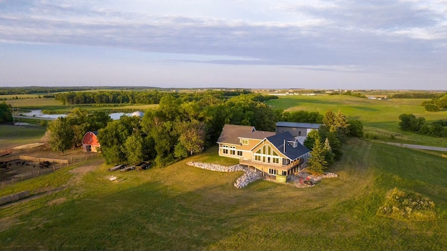 bird's eye view with a rural view