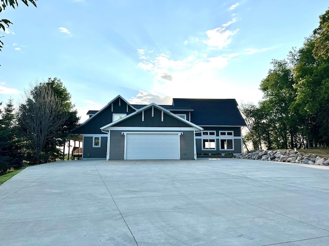 view of front of house with a garage