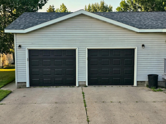 view of garage