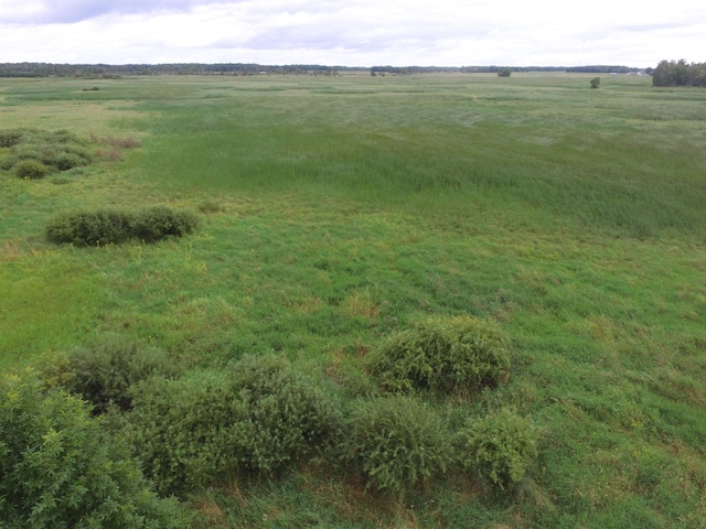 birds eye view of property with a rural view