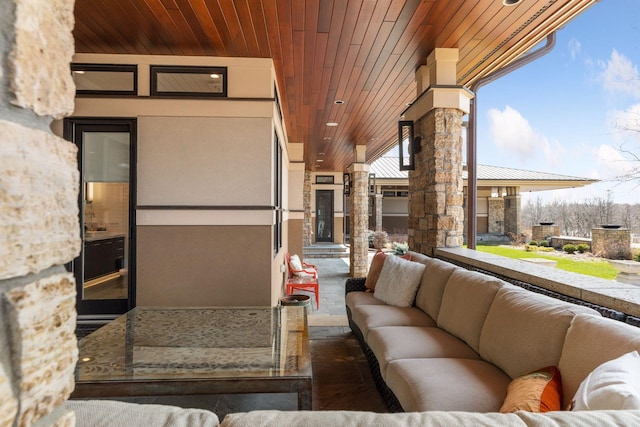 exterior space with an outdoor living space