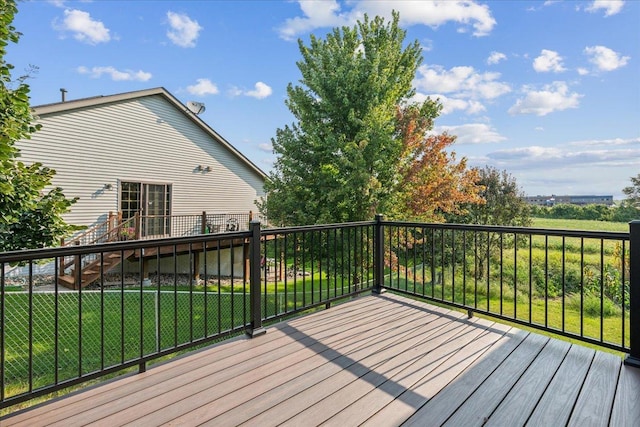 deck with a lawn