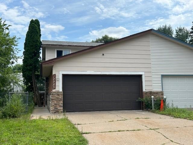 exterior space featuring a garage