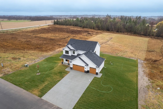 aerial view featuring a rural view