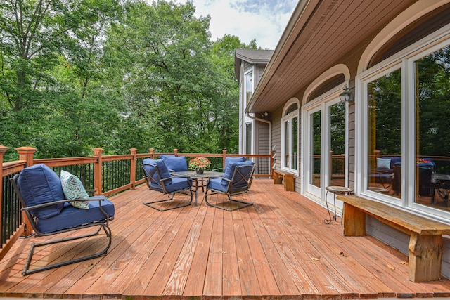 deck featuring french doors