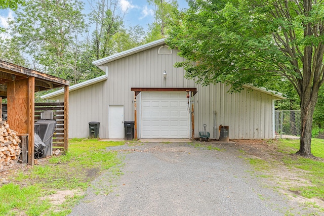 view of garage