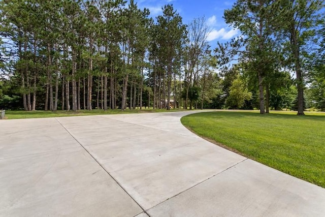 view of property's community featuring a lawn